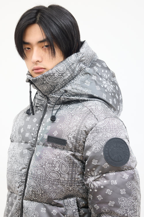 Canada Goose X CNCPTS Grey Bandana Crofton Puffer Jacket