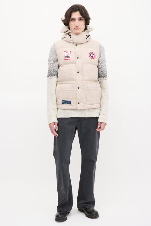 Canada Goose X OVO Beige Down 
Wool Freestyle Vest