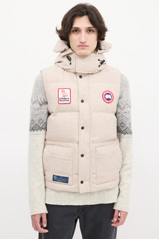 Canada Goose X OVO Beige Down 
Wool Freestyle Vest