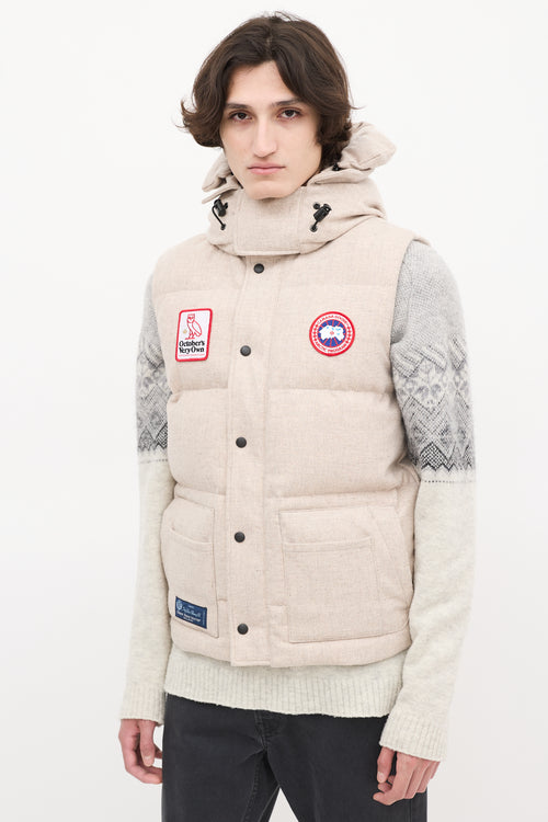 Canada Goose X OVO Beige Down 
Wool Freestyle Vest