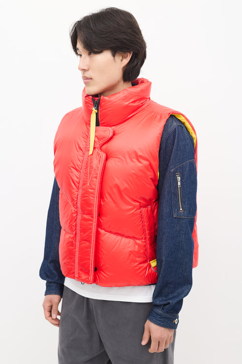 Canada Goose X Pyer Moss Red 
Yellow Down Puffer Vest