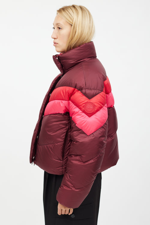 Canada Goose X Reformation Multi Pink Reversible Mila Puffer