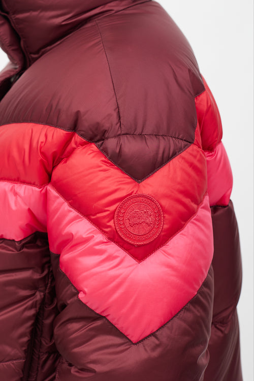 Canada Goose X Reformation Multi Pink Reversible Mila Puffer