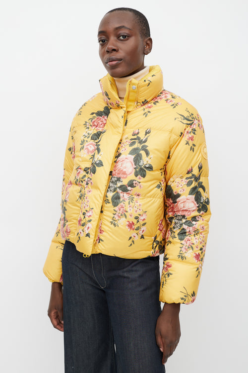 Canada Goose X Reformation Yellow 
Multicolour Floral Reversible Down Jacket