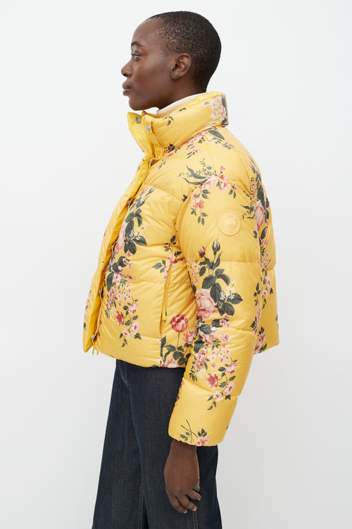 Canada Goose X Reformation Yellow 
Multicolour Floral Reversible Down Jacket