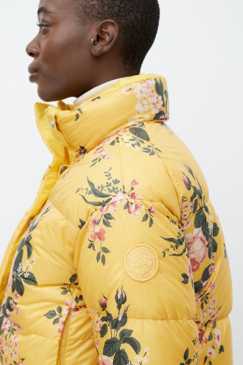 Canada Goose X Reformation Yellow 
Multicolour Floral Reversible Down Jacket