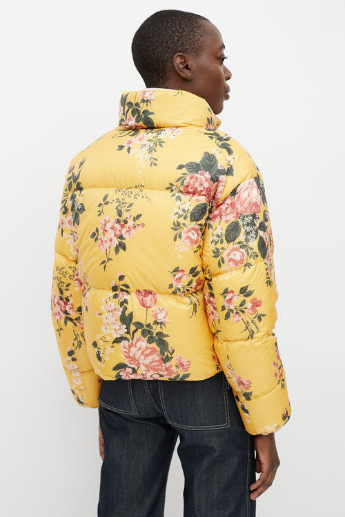 Canada Goose X Reformation Yellow 
Multicolour Floral Reversible Down Jacket