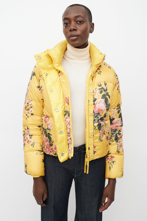 Canada Goose X Reformation Yellow 
Multicolour Floral Reversible Down Jacket