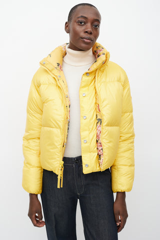 Canada Goose X Reformation Yellow 
Multicolour Floral Reversible Down Jacket