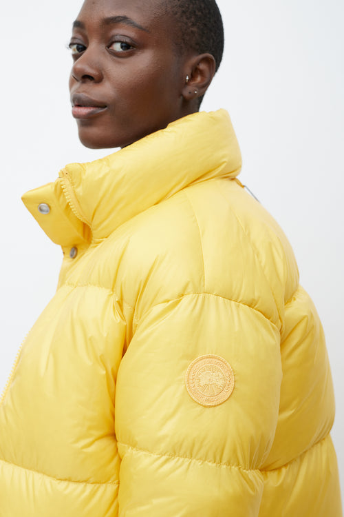 Canada Goose X Reformation Yellow 
Multicolour Floral Reversible Down Jacket