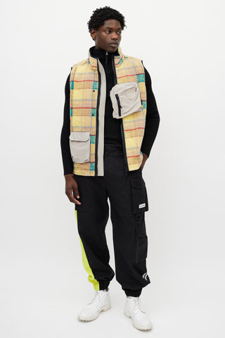 Canada Goose X Union Yellow 
Multicolour Plaid Fleece Vest