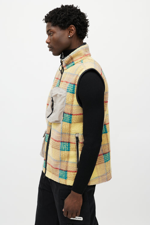 Canada Goose X Union Yellow 
Multicolour Plaid Fleece Vest