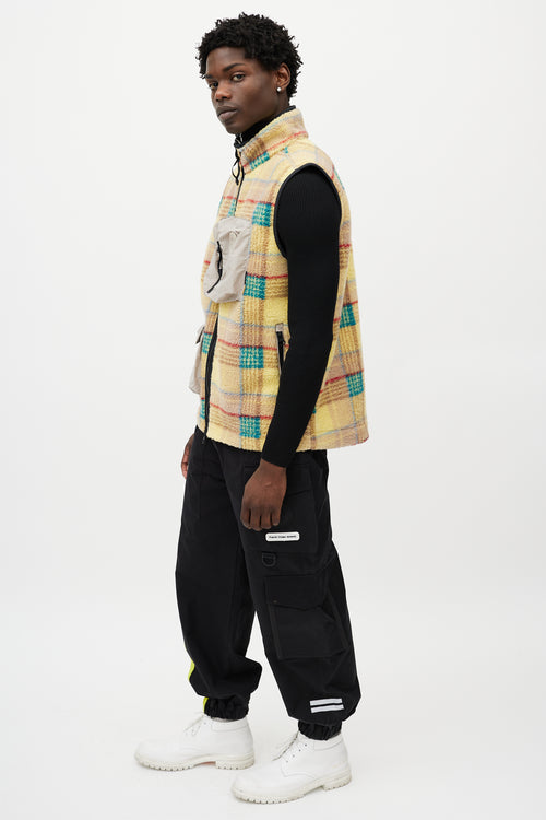 Canada Goose X Union Yellow 
Multicolour Plaid Fleece Vest