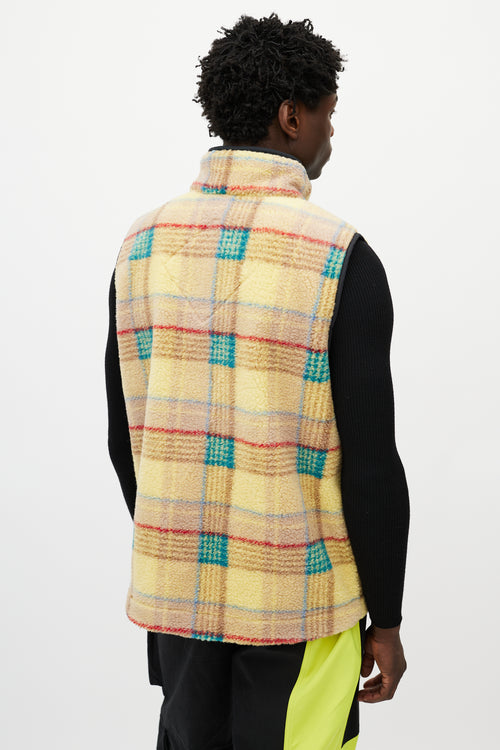 Canada Goose X Union Yellow 
Multicolour Plaid Fleece Vest