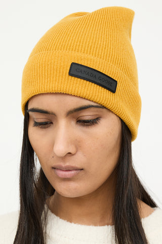 Canada Goose Yellow Ribbed Knit Beanie