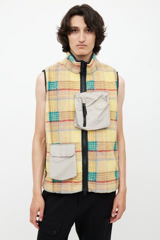 Canada Goose x Union Yellow 
Multicolour Plaid Fleece Vest