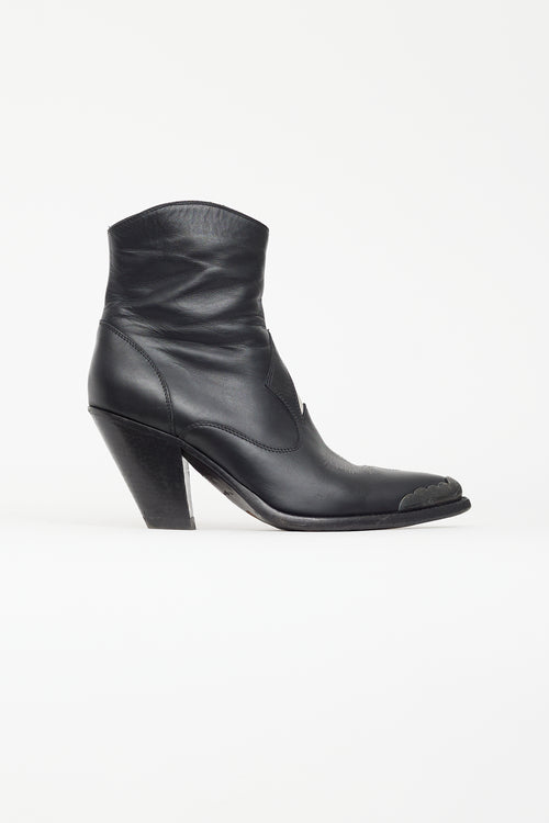 Golden Goose Black Leather Nora Cowboy Boot