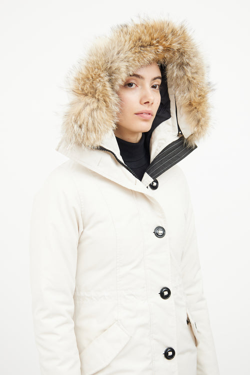 Canada Goose White Rossclair Parka Coat