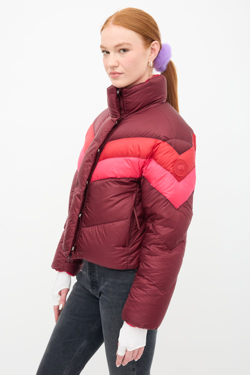 Canada Goose X Reformation Pink Reversible Mila Puffer Jacket