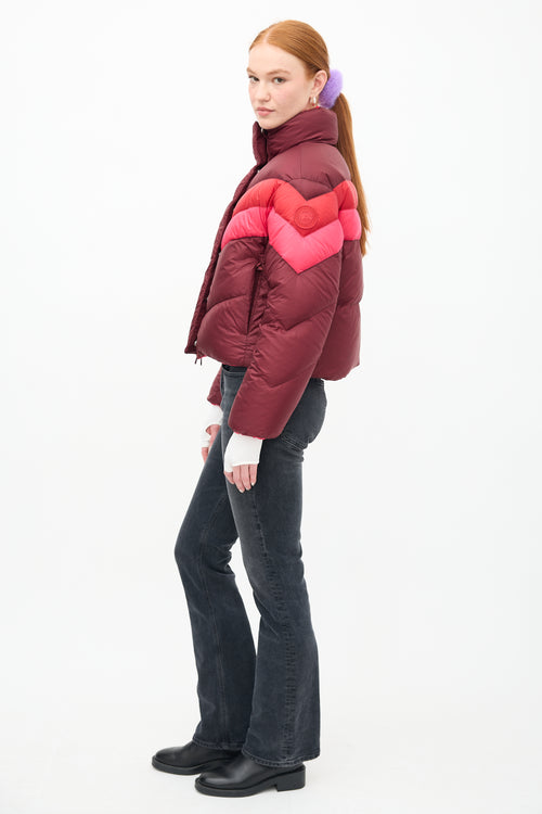 Canada Goose X Reformation Pink Reversible Mila Puffer Jacket