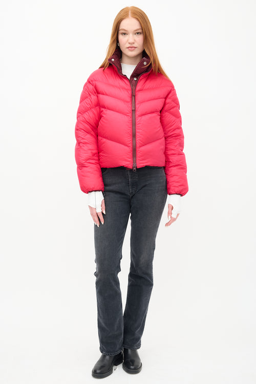 Canada Goose X Reformation Pink Reversible Mila Puffer Jacket