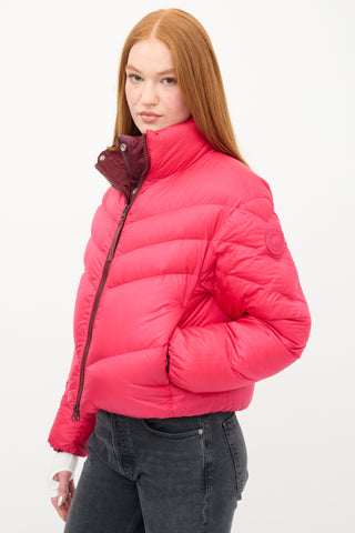 Canada Goose X Reformation Pink Reversible Mila Puffer Jacket