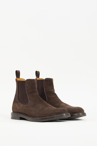 Canali Brown Suede Chelsea Boot