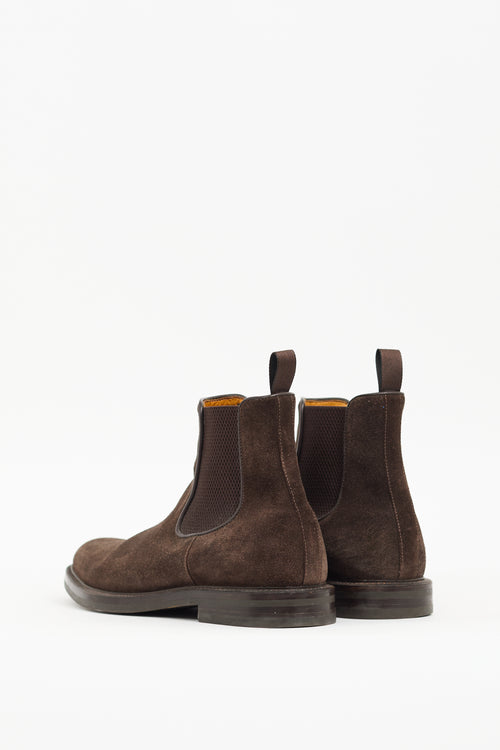 Canali Brown Suede Chelsea Boot