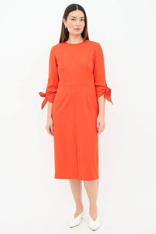 Carolina Herrera Tie Sleeve Sheath Dress