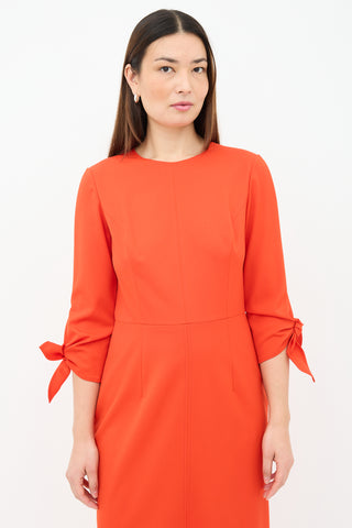 Carolina Herrera Tie Sleeve Sheath Dress