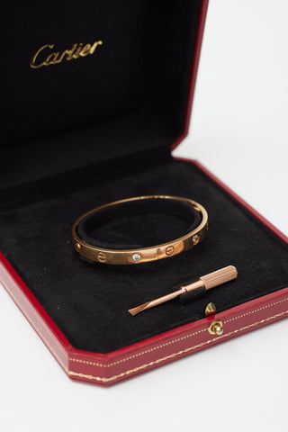 Cartier 18K Rose Gold 
Diamond Love Bracelet