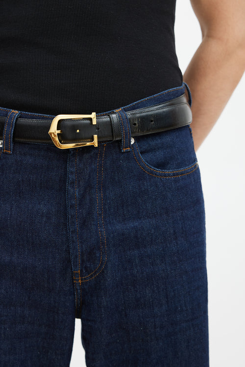 Cartier Brown 
Black Reversible Horseshoe Belt