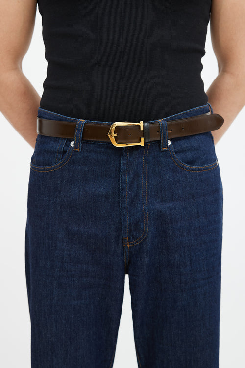 Cartier Brown 
Black Reversible Horseshoe Belt