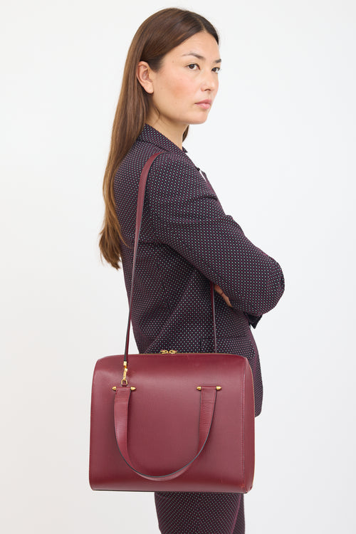 Cartier Burgundy Leather Shoulder Bag