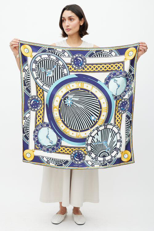 Cartier Blue 
Multicolour Sundial Scarf