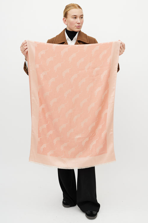 Cartier Pink Cashmere Pattern Scarf