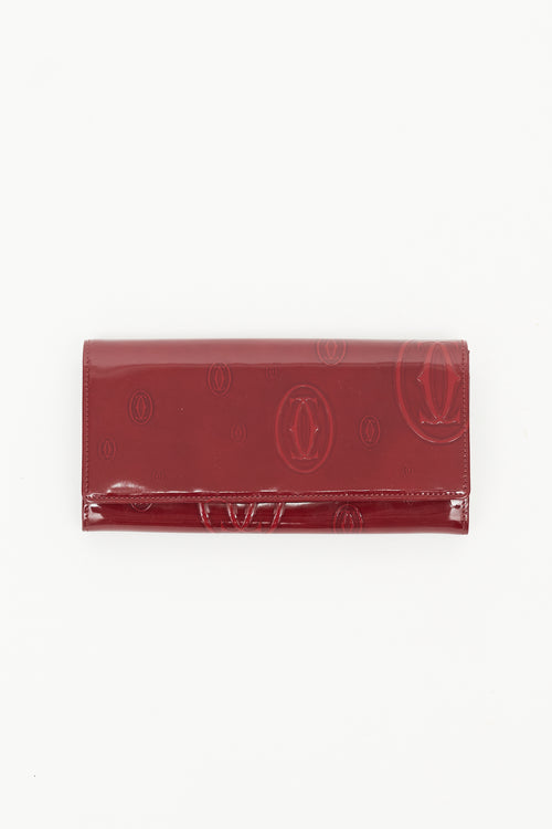 Cartier Red Patent Leather Happy Birthday Wallet