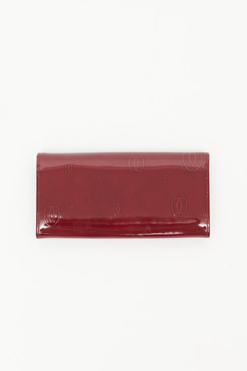 Cartier Red Patent Leather Happy Birthday Wallet