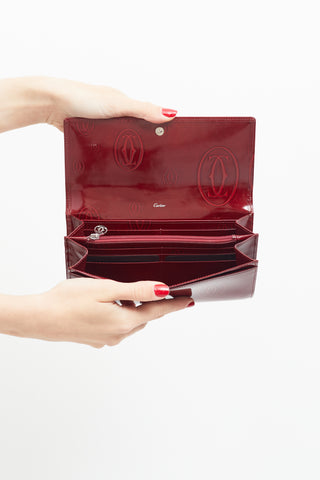 Cartier Red Patent Leather Happy Birthday Wallet