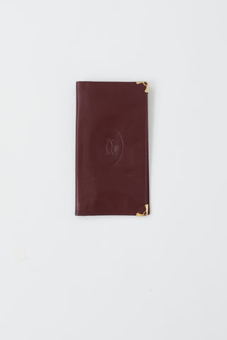 Cartier Vintage Burgundy Leather Card Holder