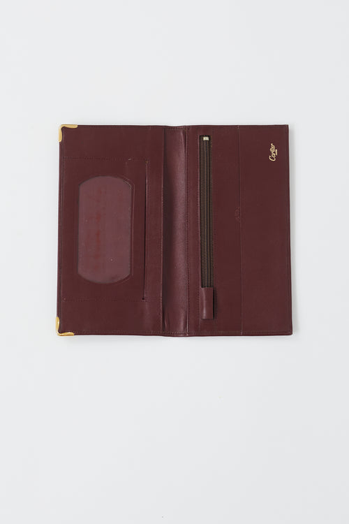 Cartier Vintage Burgundy Leather Card Holder