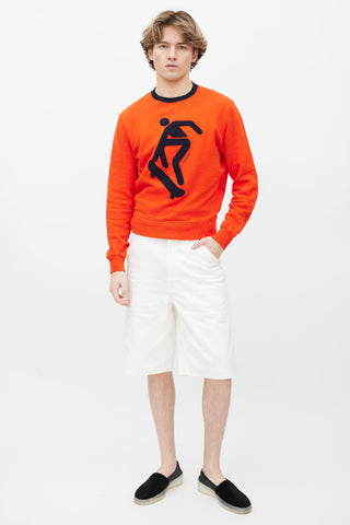 Carven Orange Cotton Crewneck Sweatshirt