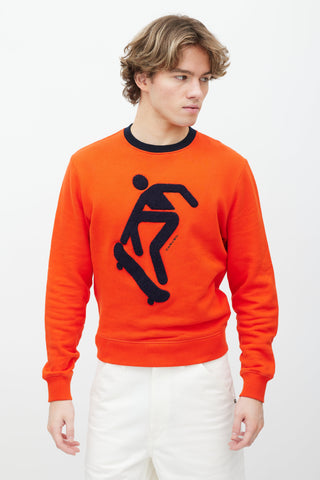 Carven Orange Cotton Crewneck Sweatshirt