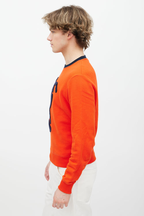 Carven Orange Cotton Crewneck Sweatshirt