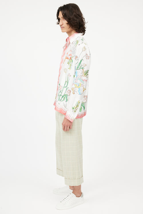 Casablanca White 
Multi Silk Floral Shirt