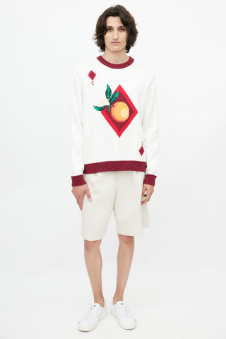 Casablanca White 
Multicolour Tangerine Knit Sweater