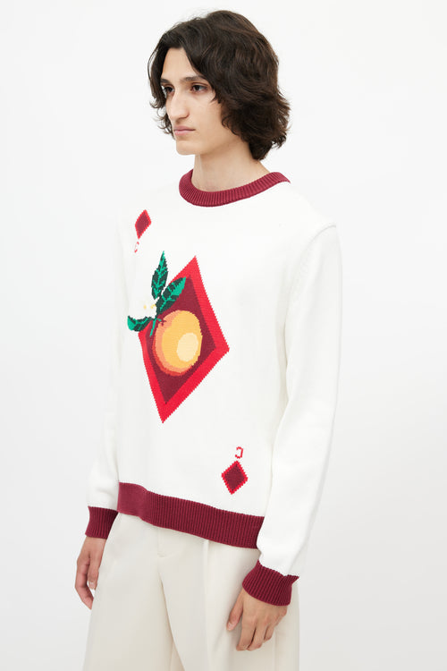 Casablanca White 
Multicolour Tangerine Knit Sweater