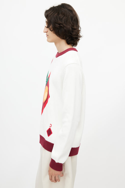 Casablanca White 
Multicolour Tangerine Knit Sweater