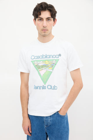 Casablanca White 
Multicolour Tennis Club Icon Graphic T-Shirt