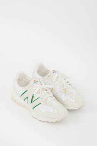 Casablanca X New Balance Cream 
Multi 327 Sneaker